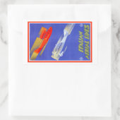 Italienische Luftlinien Rechteckheber Rechteckiger Aufkleber (Tasche)