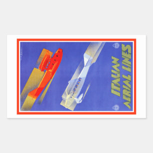 Italienische Luftlinien Rechteckheber Rechteckiger Aufkleber