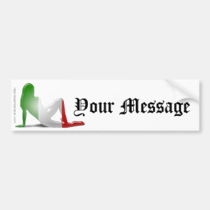 Italienische Mädchen-Silhouette-Flagge Autoaufkleber
