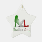 Italienische Mädchen-Silhouette-Flagge Keramikornament (Rechts)