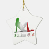 Italienische Mädchen-Silhouette-Flagge Keramikornament (Links)