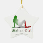 Italienische Mädchen-Silhouette-Flagge Keramikornament (Hinten)