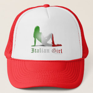 Italienische Mädchen-Silhouette-Flagge Truckerkappe