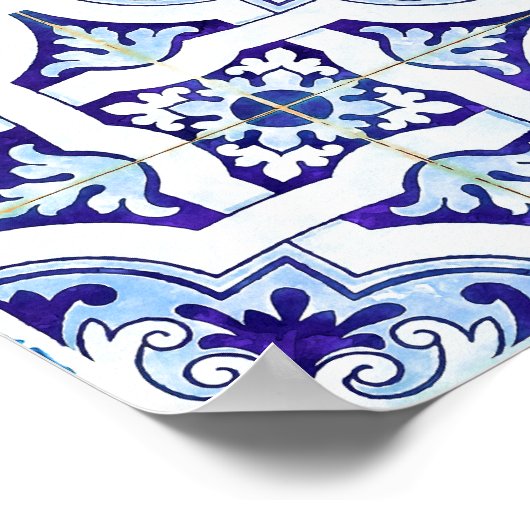 Italienische Maiolica Seekarte | Brautparty Poster (Ecke)