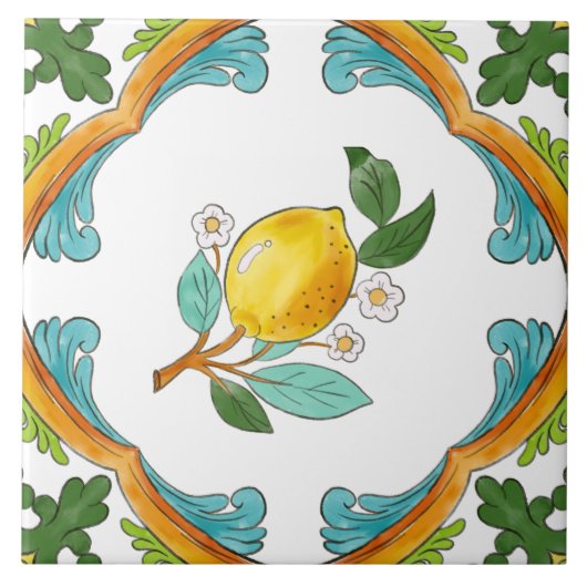 Italienische Majolika-Frucht Fliese (Vorderseite)