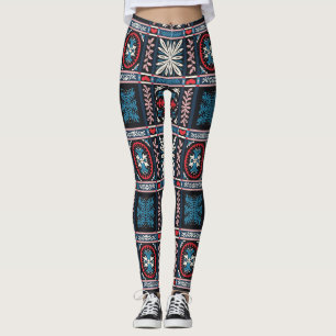 Italienische Majolika, mediterrane florale Sticker Leggings
