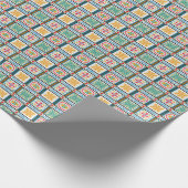 Italienische Majolika Stickerei: mediterrane Flora Geschenkpapier (Ecke)