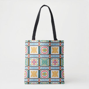 Italienische Majolika Stickerei: mediterrane Flora Tasche