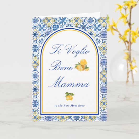 Italienische Mama ich liebe dich Mutterschaftstag- Karte (Gelbe Blume)