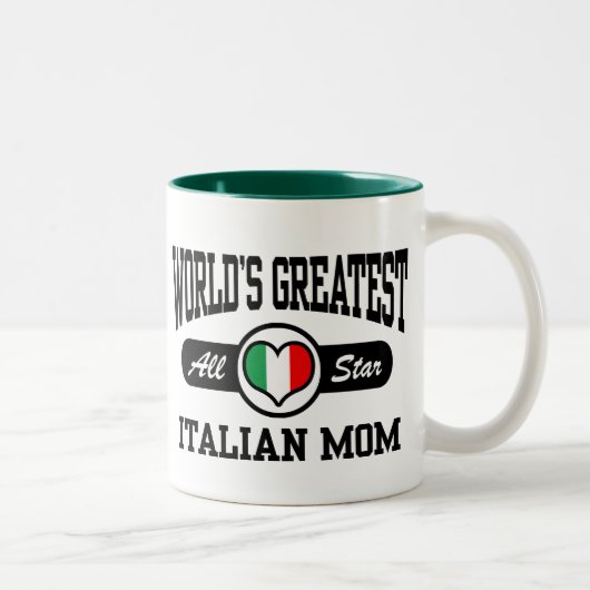 Italienische Mama Zweifarbige Tasse (Rechts)