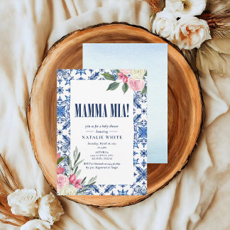Italienische Mamma Mia Babydusche Einladung