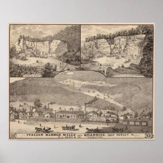 Italienische Marmorsäulen und Steinbrüche Poster (Vorne)