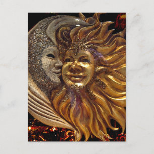 Italienische Masken für Sun & Moon Carnaval Postkarte