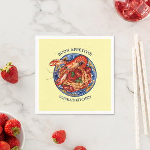 Italienische Meeresfrüchte-Lobster-Pasta, Sizilian Serviette