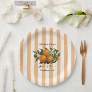 Italienische Mittelmeer-Zitrus-Limette-Orange-Hoch Pappteller