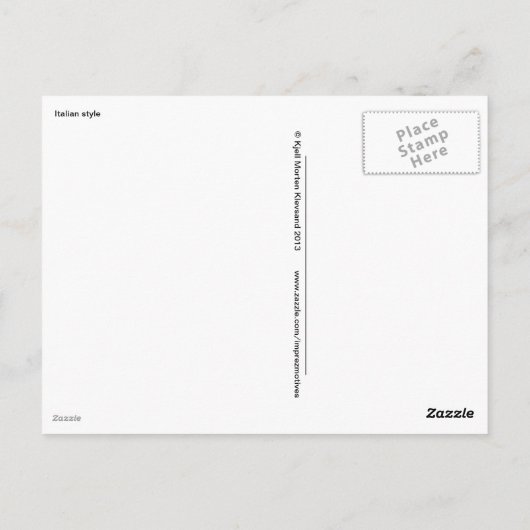 Italienische Mode, italienisch Postkarte (Rückseite)