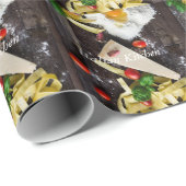 Italienische Nahrung personifizieren Text Geschenkpapier (Rolleneckpunkt)