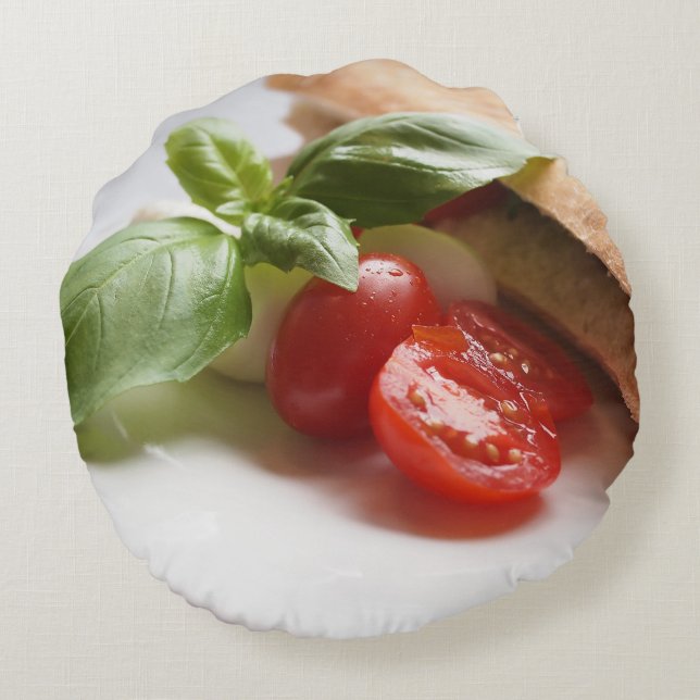Italienische Nahrung Rundes Kissen (Rückseite)