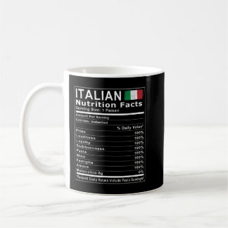 Italienische Nährwertangaben T Shirt Kaffeetasse