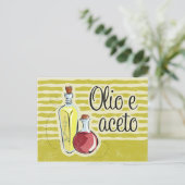 Italienische Öl- und Weinrezepkarte Postkarte (Stehend Vorderseite)