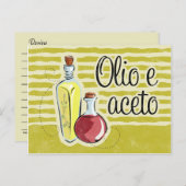 Italienische Öl- und Weinrezepkarte Postkarte (Vorne/Hinten)