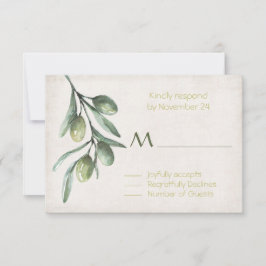 Italienische Olive Branch Wedding RSVP