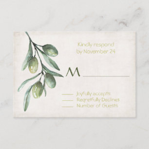 Italienische Olive Branch Wedding RSVP Karte
