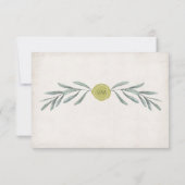 Italienische Olive Branch Wedding RSVP Karte (Rückseite)