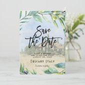 Italienische Oliven Hochzeit Toskana speichern Sie Dankeskarte (Stehend Vorderseite)