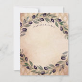 Italienische Olivenzweige Dankeschön Karte (Vorderseite)