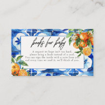 Italienische Orange Watercolor Babydusche Buchungs