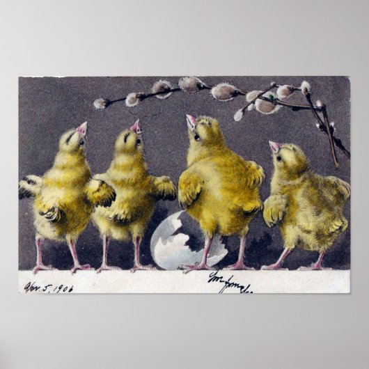 Italienische Ostern Vintage Postkarte von 1906 Poster (Vorne)