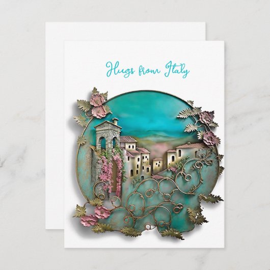 Italienische Papierskulptur Feiertagskarte (Vorne/Hinten)