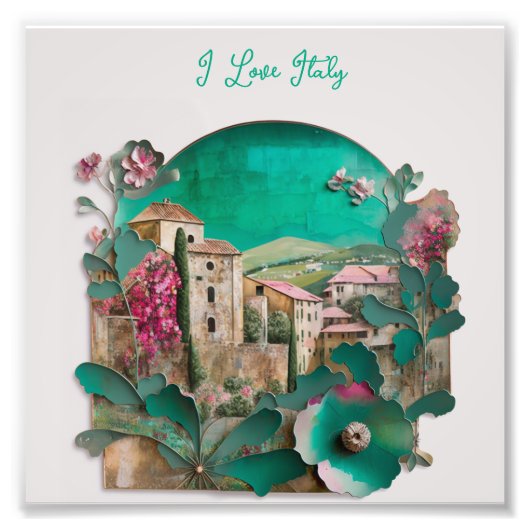 Italienische Papierskulptur Fotodruck (Vorne)