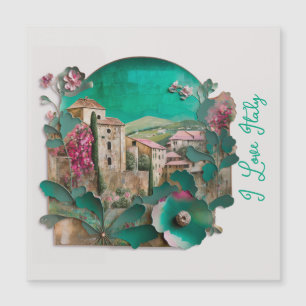 Italienische Papierskulptur Magnetkarte