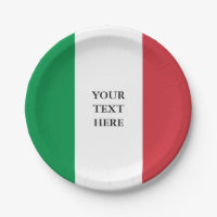 Italienische Party-Teller unter der Flagge Italien