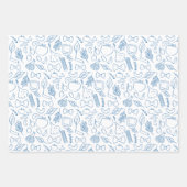 Italienische Pasta Blue Noodle Doodle Das ist noch Geschenkpapier Set (Vorderseite 2)
