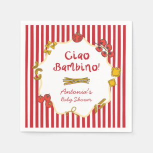 Italienische Pasta Ciao Bambino Baby Shower Serviette