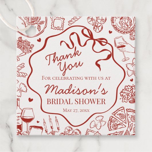 Italienische Pasta Das ist Amore Brautparty Geschenkanhänger (Vorderseite)