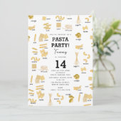 Italienische Pasta Formen & Namen Pasta machen Einladung (Stehend Vorderseite)