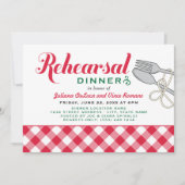 Italienische Pasta Karierte Hochzeit Probe Abendes Einladung (Vorderseite)