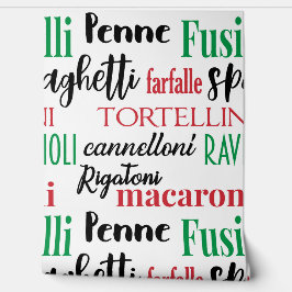 Italienische Pasta Names Typografische Küche Tapete