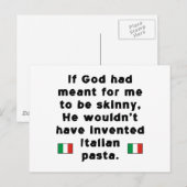 Italienische Pasta Postkarte (Vorne/Hinten)