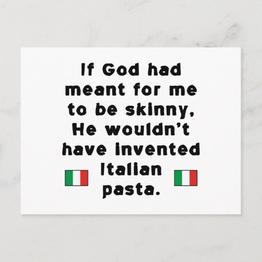 Italienische Pasta Postkarte (Vorderseite)