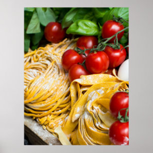 Italienische Pasta Tomato Basiegeier Poster
