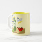 Italienische Pasta-Zutaten Zweifarbige Tasse (Vorderseite Links)