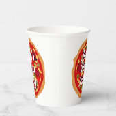 Italienische Pepperoni Pizza Brasse Geburtstagspar Pappbecher (Rechts)