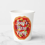 Italienische Pepperoni Pizza Brasse Geburtstagspar Pappbecher (Vorderseite)