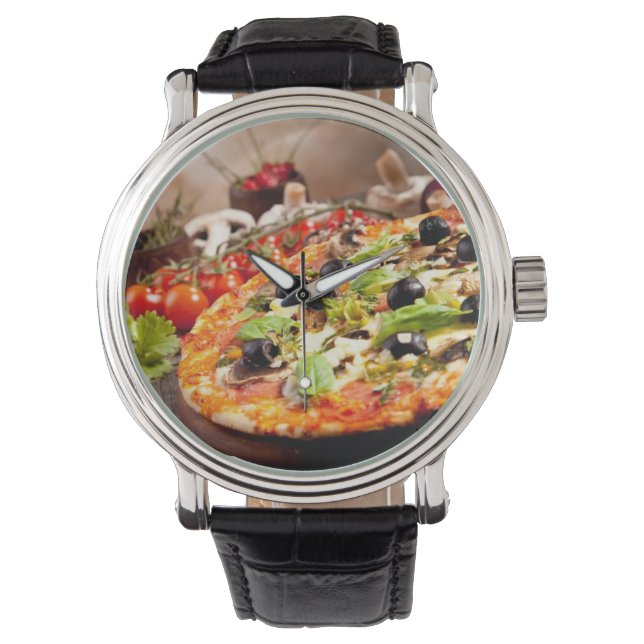Italienische Pizza Armbanduhr (Vorderseite)