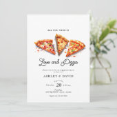 Italienische Pizza | Brautparty Aquarell Einladung (Stehend Vorderseite)